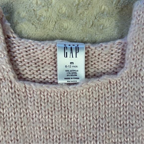 Baby Gap Pale Pink Sweater Dress Jumper Wool Blend Size 6-12 Months - Picture 4 of 5
